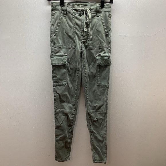 American Eagle Outfitters Size 2 Hi-Rise Olive Jeggings. Preloved - Picture 1 of 8